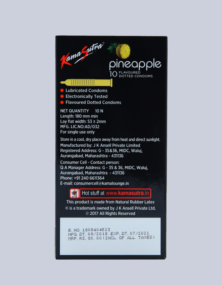 Kama Sutra Pineapple Condoms 10's