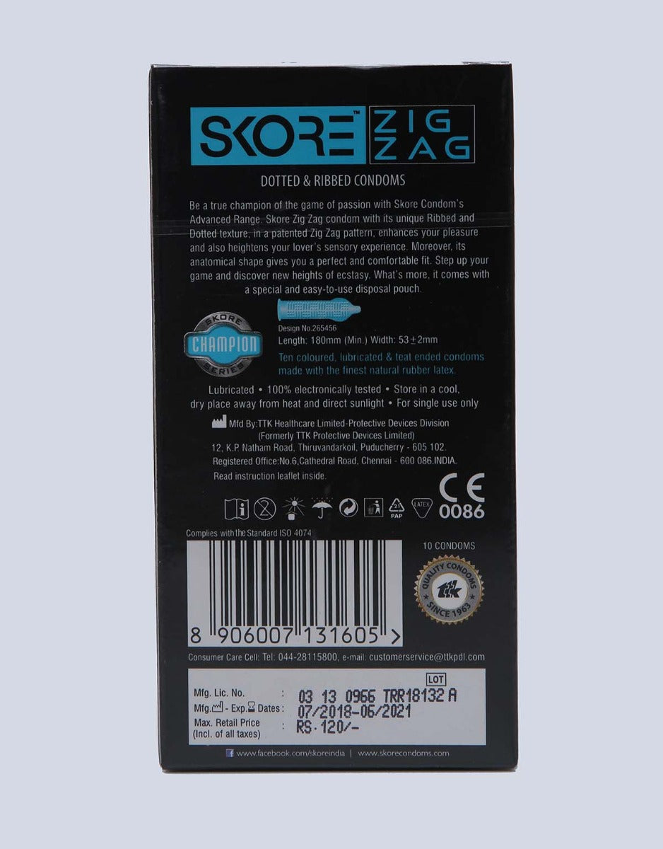 Skore Zig Zag Condoms