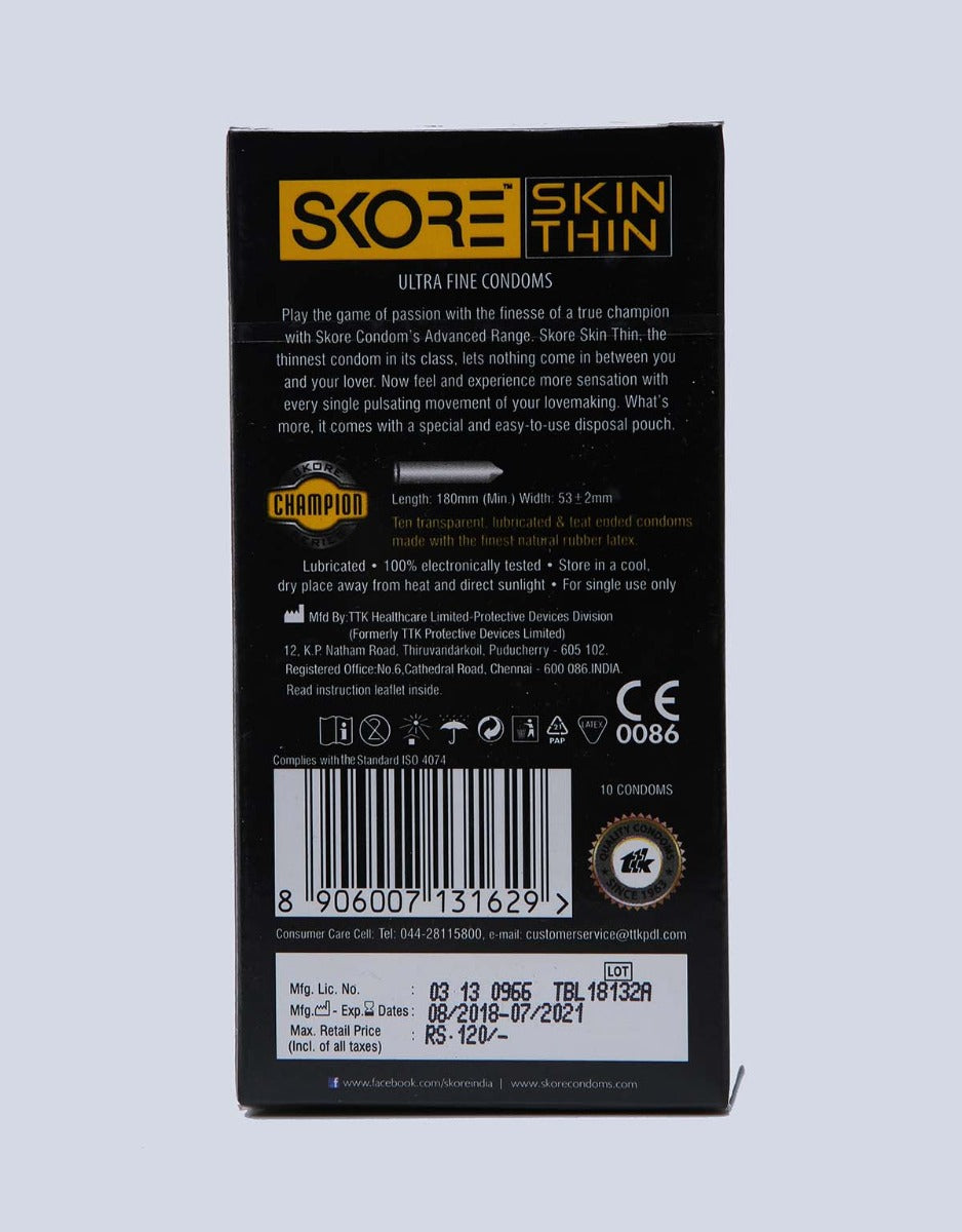 Skore Skin Thin Ultra Fine Condoms