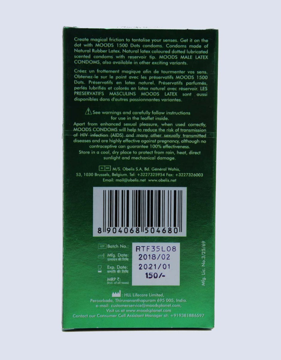 Moods Silver Condoms 1500 Dots