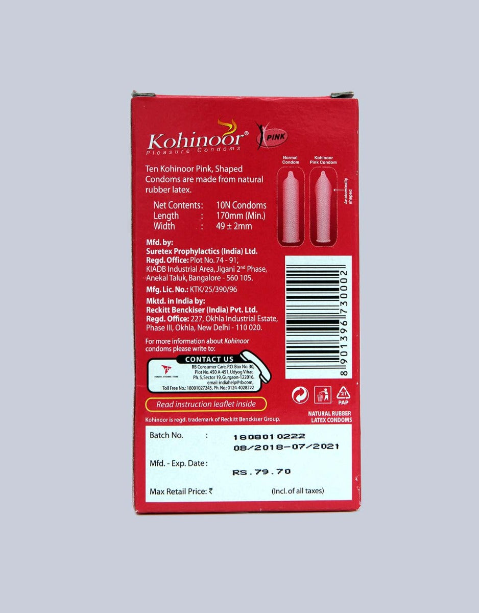 Kohinoor Pink Natural Shaped Condom