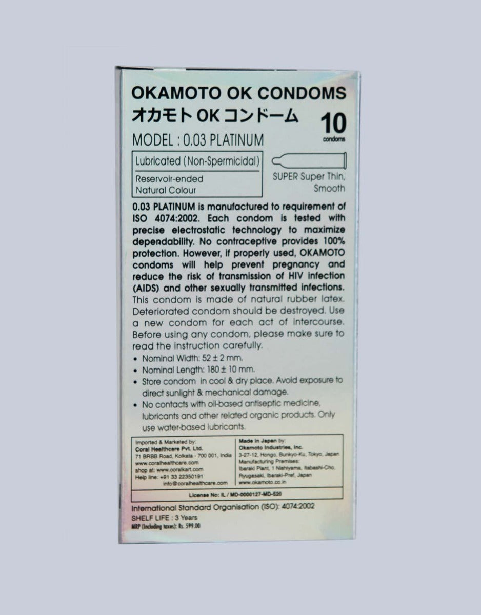 Okamoto 0.03 Platinum Condoms