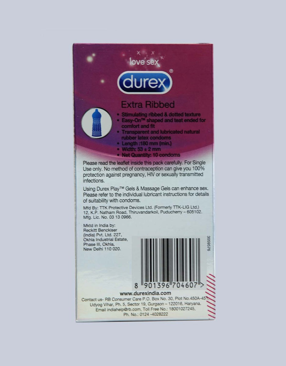 Durex Extra Ribbed Condoms