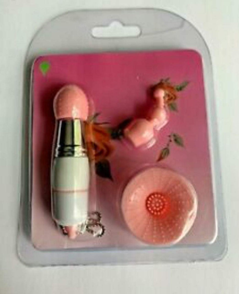 THE BUZZ TINGLER - MINI VIBRATOR WITH ACCESSORIES - PINK - WATERPROOF