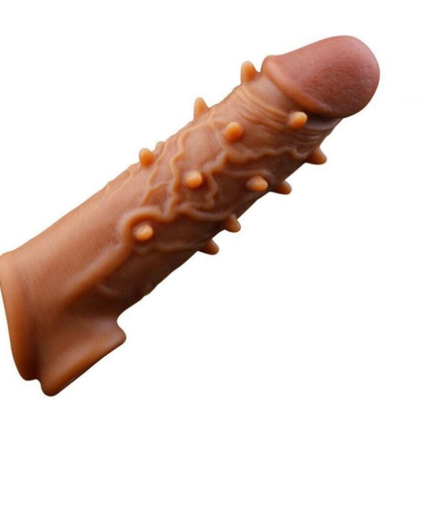 SK SKIN BROWN PENIS COVER DOUBLE HOLE COMFORT SLEEVE FOR MEN