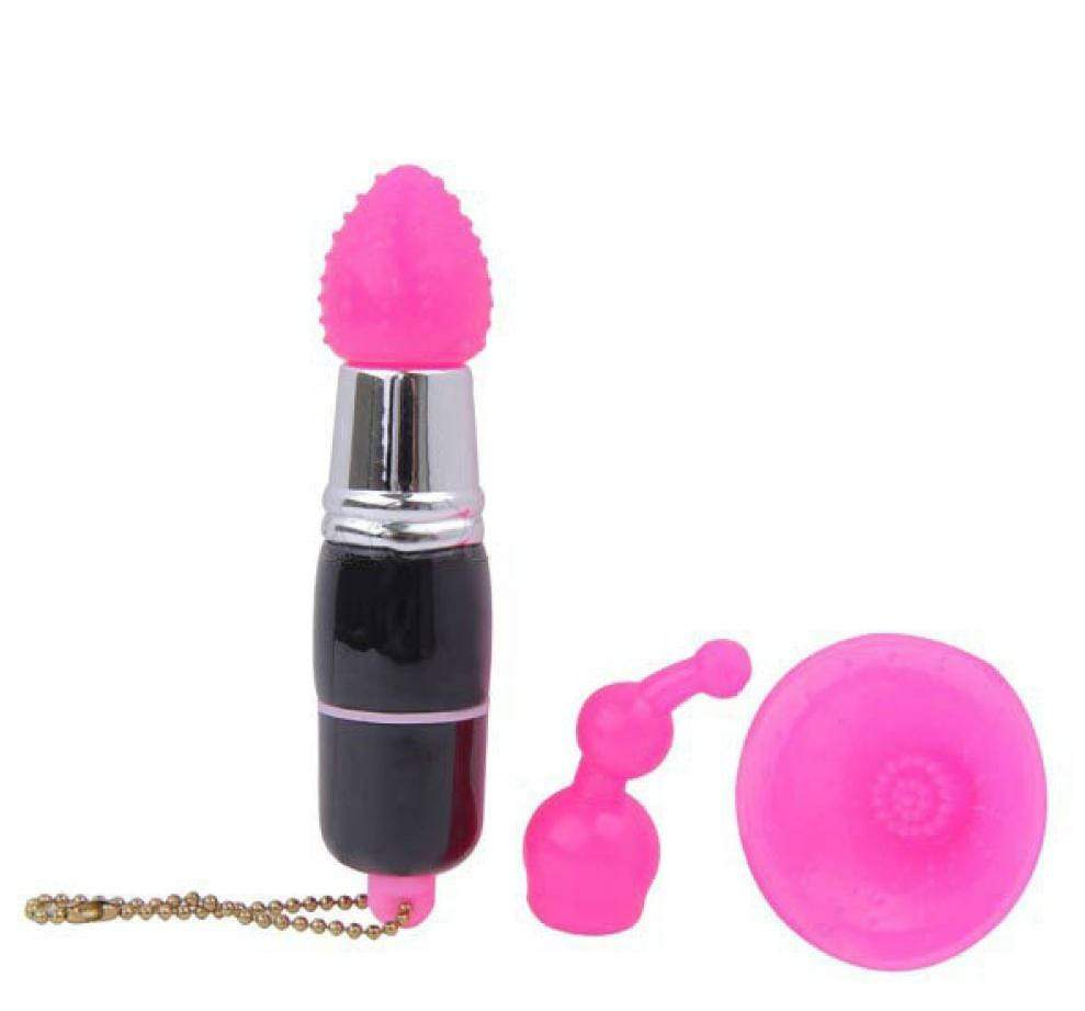THE BUZZ TINGLER - MINI VIBRATOR WITH ACCESSORIES - PINK - WATERPROOF