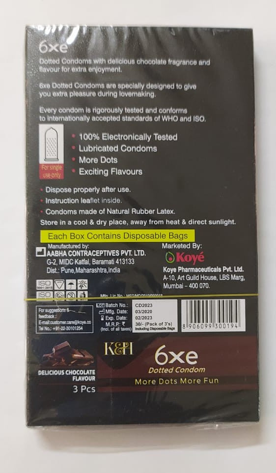 6XE DELICIOUS CHOCOLATE CONDOM 3'PACK
