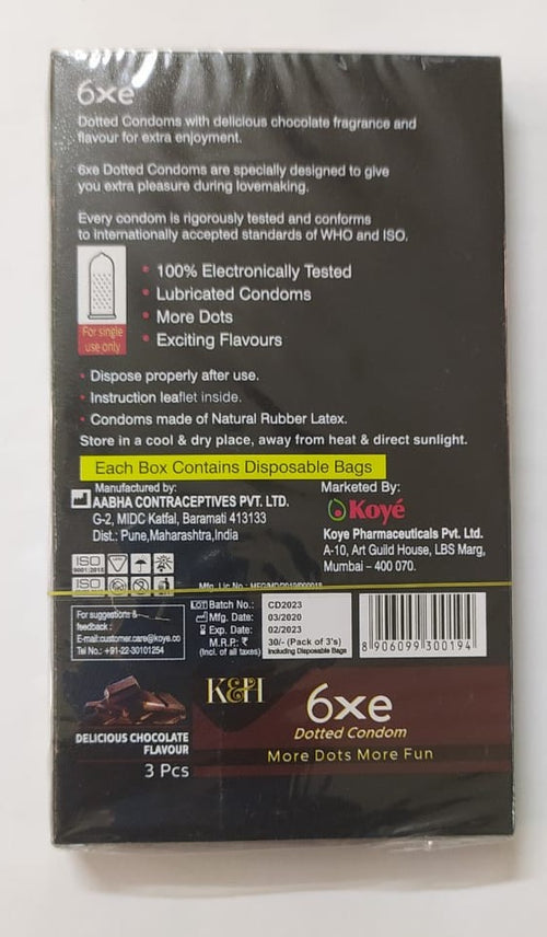 6XE DELICIOUS CHOCOLATE CONDOM 3'PACK