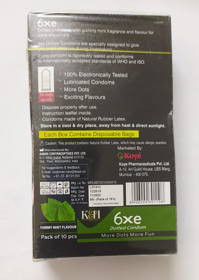 6XE YUMMY MINT CONDOM 10'S PACK