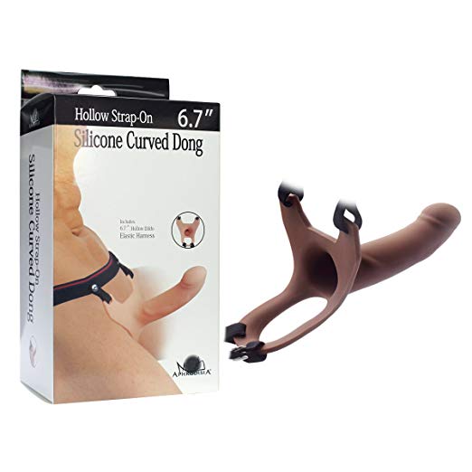 Aphrodisia Hollow Strap-On 6.7″ Silicone Curved Dong