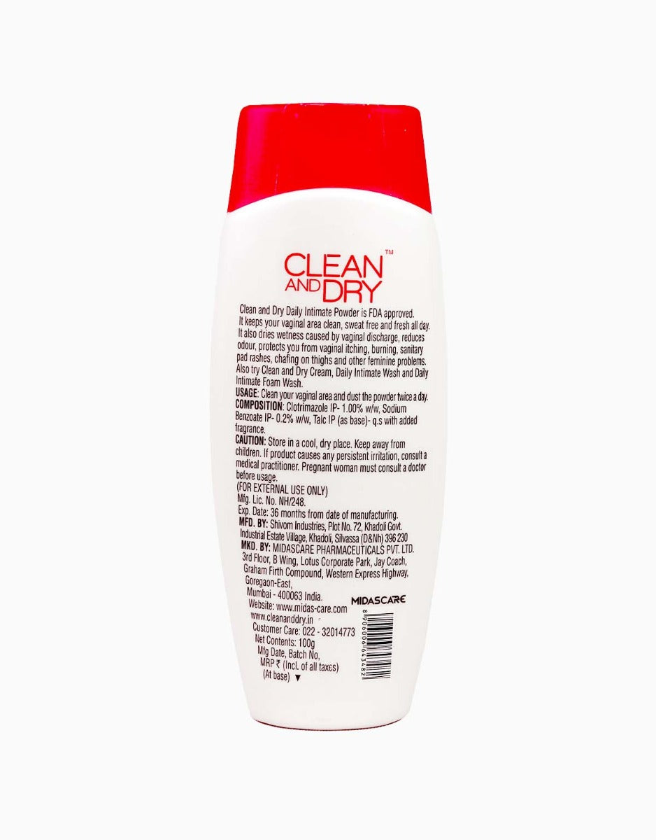Clean And Dry Daily Intimate Powder