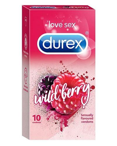 Durex Wildberry Sensually Flavored Condom 10'S