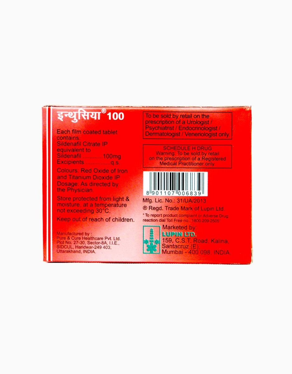 Enthusia 100mg Sildenafil Citrate Pills