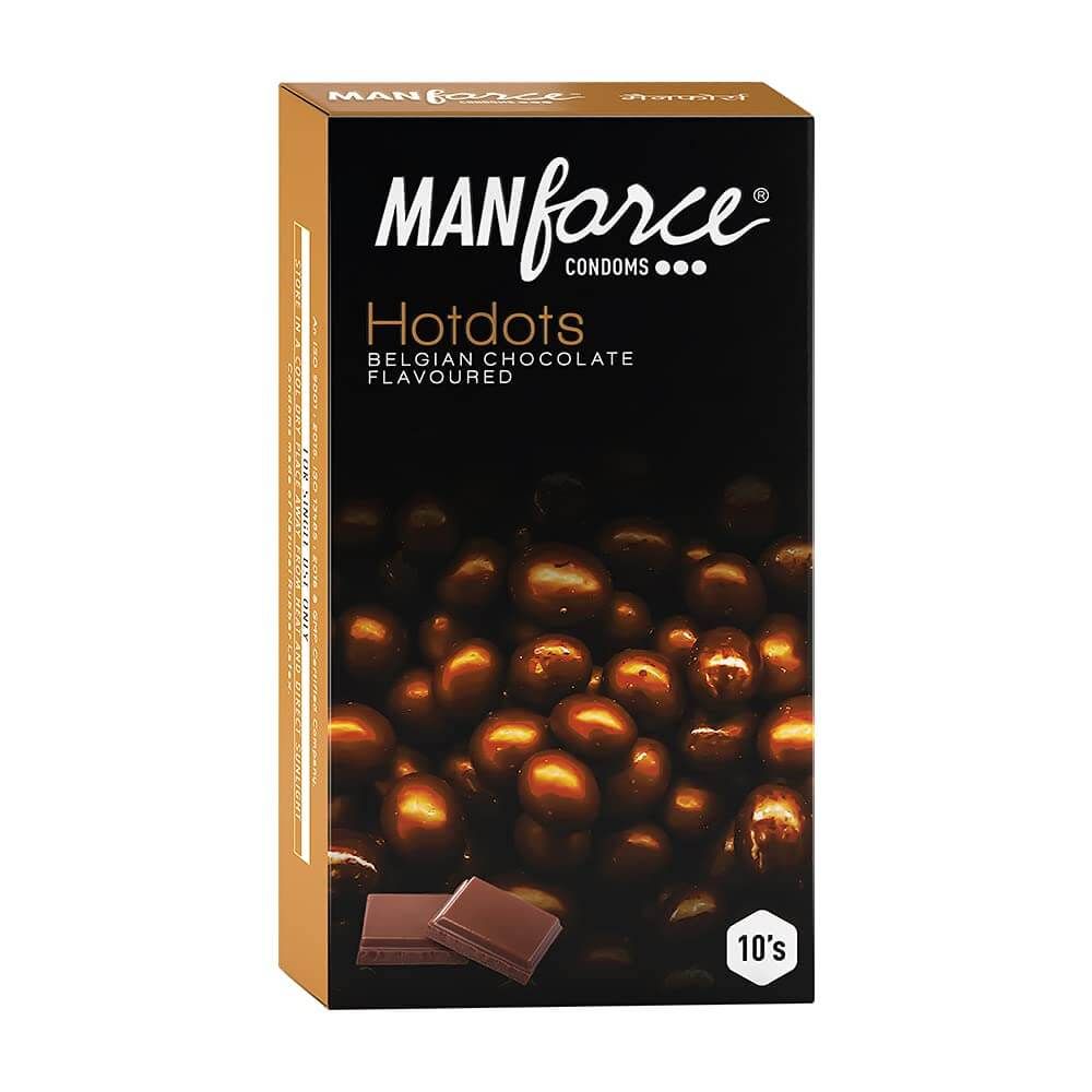 Manforce Premium Hotdots Belgian Chocolate Condoms with Bigger Dots - 10'S