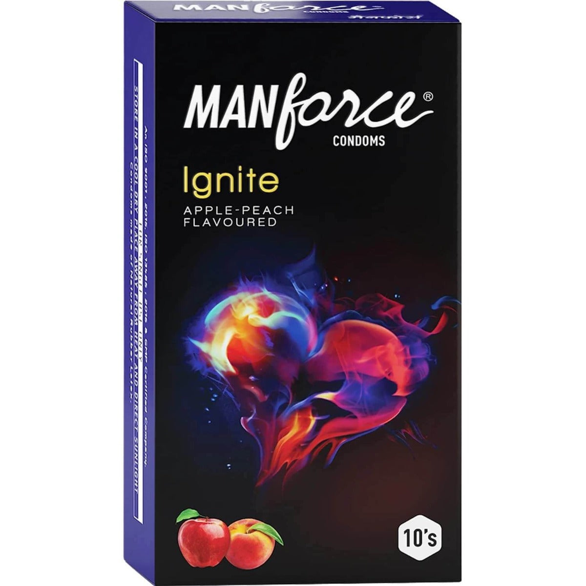 Manforce Ignite Apple Peach Flavoured Extra Dotted Condoms - 10's
