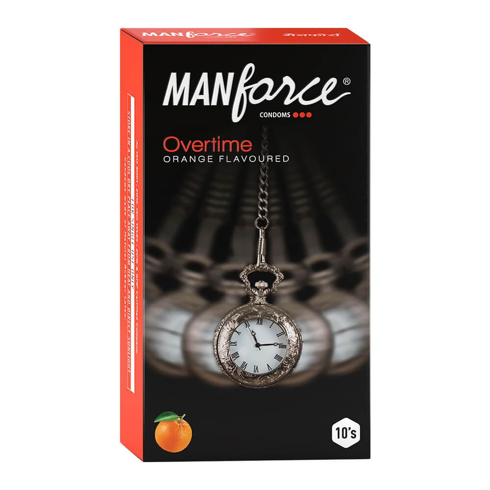 Manforce Overtime Orange 3in1 (Ribbed, Contour, Dotted) Condoms - 10'S