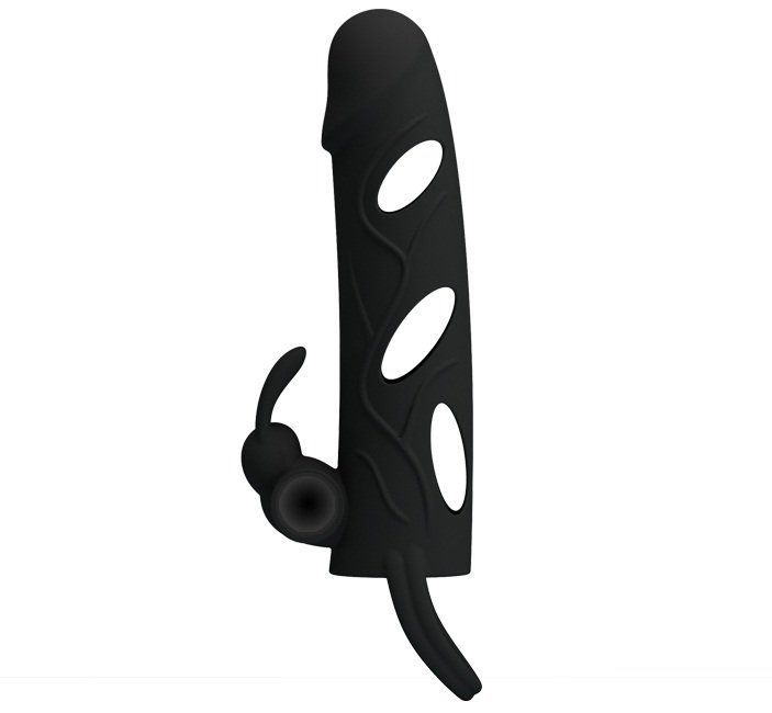 PL Silicone 5’5″ Vibrating Penis Sleeve With Ball Strap