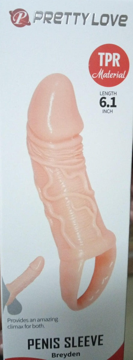 Pretty Love Waterproof Extender Black Penis Sleeve For Male