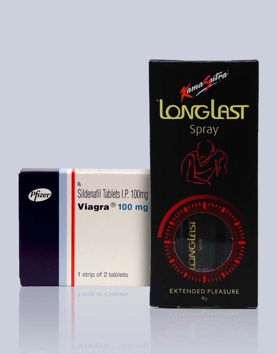 Viagra 100mg tablet and Kamasutra Longlast Spray