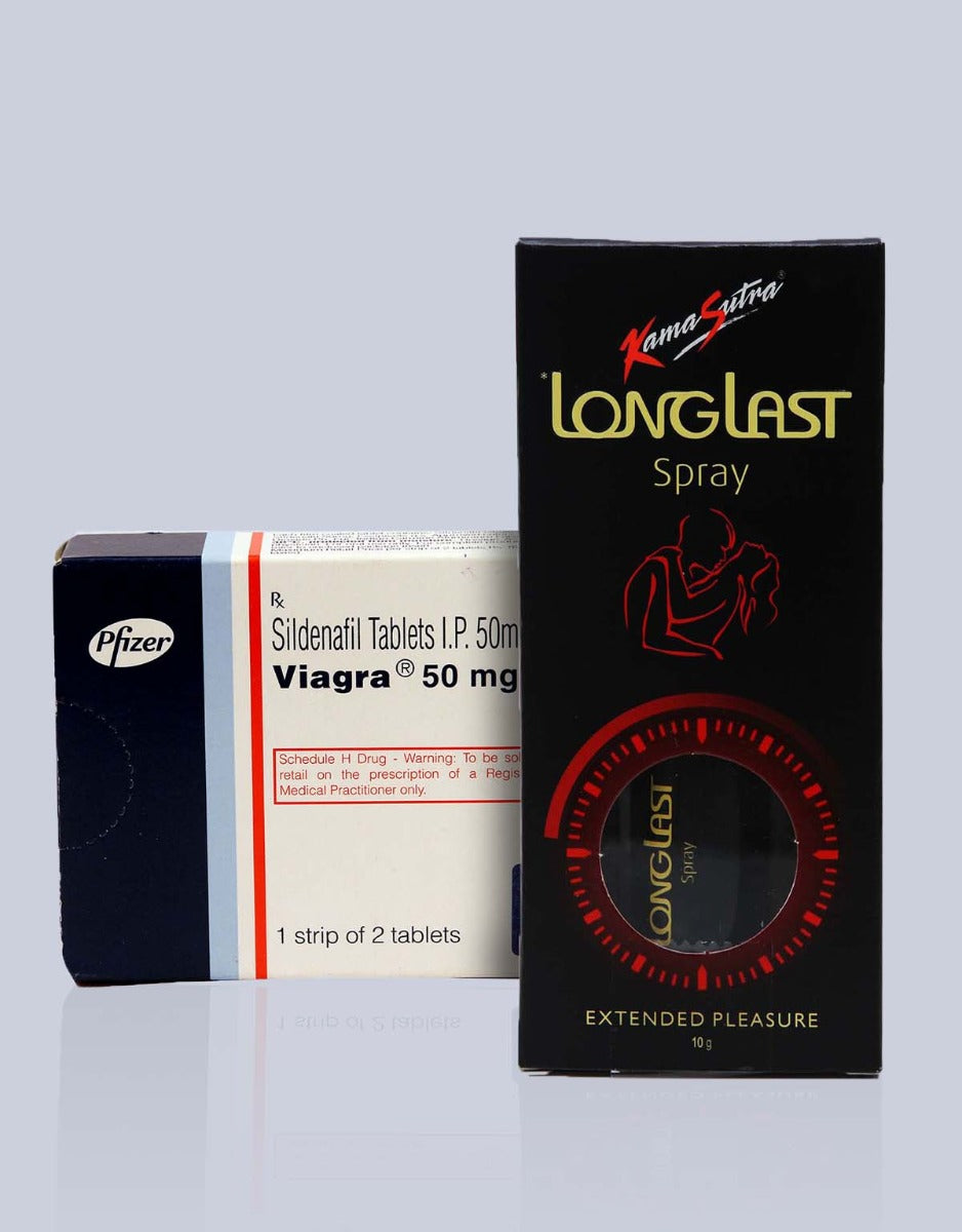 Viagra 50mg tablet and Kamasutra Longlast Spray
