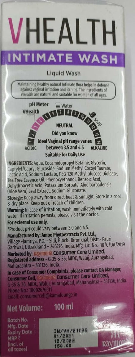 VHEALTH INTIMATE WASH 100ML